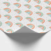 レインボーカラフル水玉模様パターン ラッピングペーパー (角)