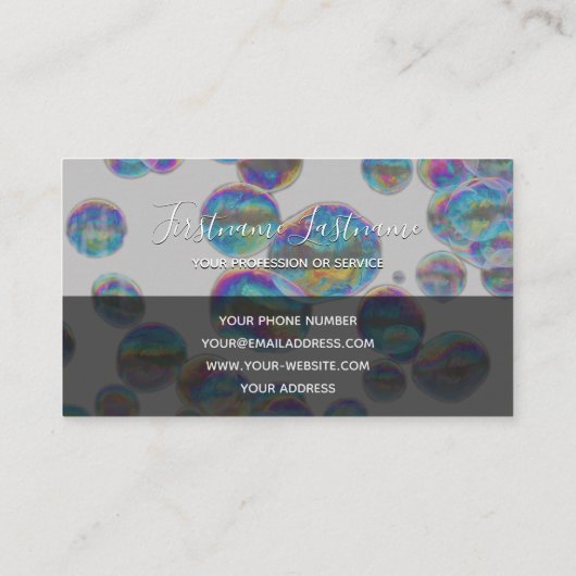 レインボーカラフル泡ヨガ先生モノグラム 名刺 (裏面)