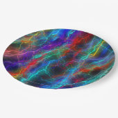 レインボーカラフル稲妻ストーム ペーパープレート (アングル)