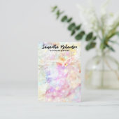 レインボーカラフル紙吹雪ジュエリーホルダーディスプレイ 名刺 (スタンド正面)