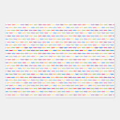 レインボーカラフル紙吹雪ドストライプットハートW ラッピングペーパーシート (正面2)