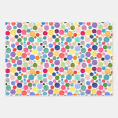 レインボーカラフル紙吹雪ドストライプットハートW ラッピングペーパーシート (正面)