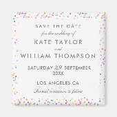 レインボーカラフル紙吹雪保存日 マグネット (正面)