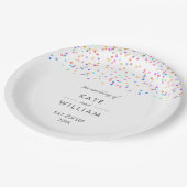 レインボーカラフル紙吹雪結婚ズ ペーパープレート (アングル)