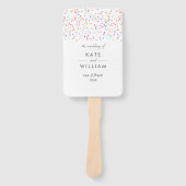 レインボーカラフル紙吹雪結婚式 プログラム ハンドファン (正面)