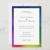 レインボーカラフル結婚式招待状ホワイト 招待状 (正面)