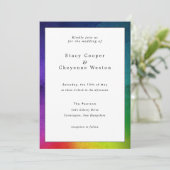 レインボーカラフル結婚式招待状ホワイト 招待状 (スタンド正面)