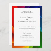 レインボーカラフル結婚式招待状 招待状 (正面/裏面)