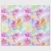 レインボーカラフル絞り染め水彩インク ラッピングペーパー (フラット)