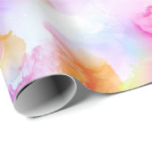 レインボーカラフル絞り染め水彩インク ラッピングペーパー (ロールコーナー)