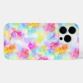 レインボーカラフル絞り染め水彩インク iPhoneケース (裏面横)