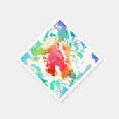 レインボーカラフル絞り染め スタンダードカクテルナプキン (角)
