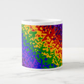 レインボーカラフル絵を描(ばちゃばちゃ)跳ねる抽象芸術 ジャンボコーヒーマグカップ (正面)