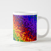 レインボーカラフル絵を描(ばちゃばちゃ)跳ねる抽象芸術 ジャンボコーヒーマグカップ (右)