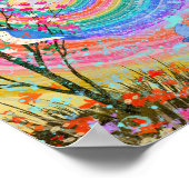 レインボーカラフル自然ワイルドフラワー。 ポスター (角)