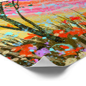 レインボーカラフル自然ワイルドフラワー。 ポスター (角)