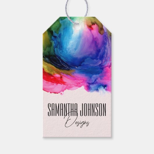 レインボーカラフル衣類事業つるラベル ギフトタグ (正面)