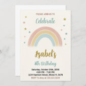 レインボーカラフル誕生日招待状 招待状 (正面/裏面)