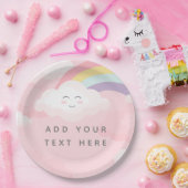 レインボーカラフル誕生日 ペーパープレート (パーティー)