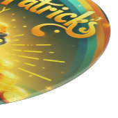 レインボーカラフル金ゴールドサンパトリックの日 カッティングボード (角)