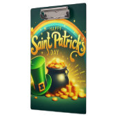 レインボーカラフル金ゴールドサンパトリックの日 クリップボード (左)