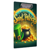 レインボーカラフル金ゴールドサンパトリックの日 クリップボード (右)