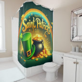 レインボーカラフル金ゴールドサンパトリックの日 シャワーカーテン (インサイチュ)