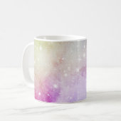 レインボーカラフル銀河系パターン コーヒーマグカップ (正面左)