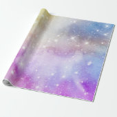 レインボーカラフル銀河系パターン ラッピングペーパー (アンロールド)