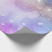 レインボーカラフル銀河系パターン ラッピングペーパー (角)