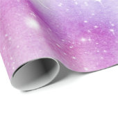 レインボーカラフル銀河系パターン ラッピングペーパー (ロールコーナー)