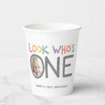 レインボーカラフル1歳の誕生日 |写真