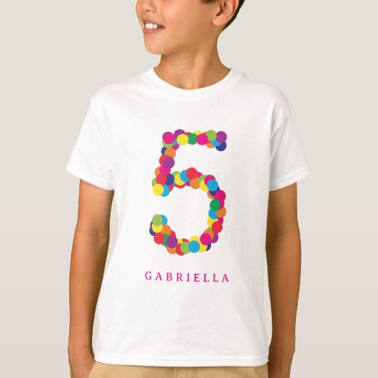 レインボーカラフル5th / 5th誕生日Tシャツ Tシャツ (正面)
