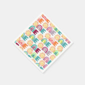 レインボーカラフル&サンズ1stバースデーウォーターカラー スタンダードカクテルナプキン (角)