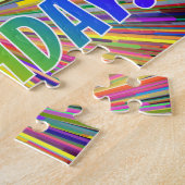 レインボーカラフル「ハッピーバースデー!」 ラインバースト ジグソーパズル (側面)