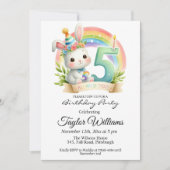 レインボーカラフル&バニー5thバースデーパーティー 招待状 (正面)