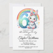 レインボーカラフル&バニー6thバースデーパーティー 招待状 (正面)