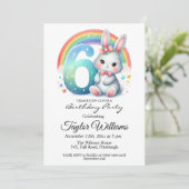 レインボーカラフル&バニー6thバースデーパーティー 招待状 (スタンド正面)