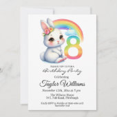 レインボーカラフル&バニー8thバースデーパーティー 招待状 (正面)