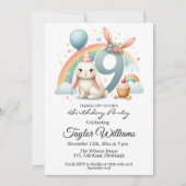 レインボーカラフル&バニー9thバースデーパーティー 招待状 (正面)