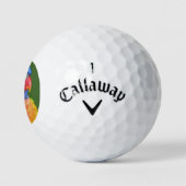 レインボーカラフル・ロリケートのオウム写真 ゴルフボール (ロゴ)