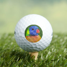 レインボーカラフル・ロリケートのオウム写真 ゴルフボール