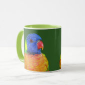 レインボーカラフル・ロリケートのオウム写真 マグカップ (正面左)