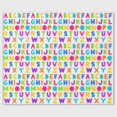 レインボーカラフルABCアルファベットラッピング紙 ラッピングペーパー (フラット)