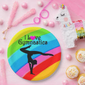 レインボーカラフルI体操紙プレート ペーパープレート (パーティー)