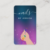 レインボーカラフルLGBTQ爪、 ネイルQRコードソーシャルメディア 名刺 (正面)