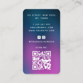 レインボーカラフルLGBTQ爪、 ネイルQRコードソーシャルメディア 名刺 (裏面)