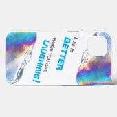 レインボーカラーきらめくバブルやる気を起こさせる引用文 Case-Mate iPhoneケース (裏面 (横))