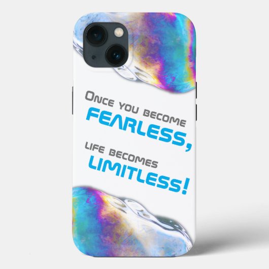 レインボーカラーきらめくバブルやる気を起こさせる引用文 Case-Mate iPhoneケース (裏面)