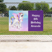 レインボーカラーで美しいユニコーン誕生日 横断幕 (インサイチュ)